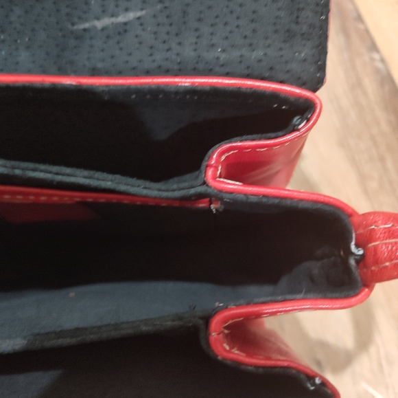 Vtg Tooled Leather Bag RED - Picture 8 of 11